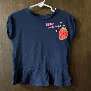 Carter's Navy 'Berry Amazing' Strawberry Peplum Tee